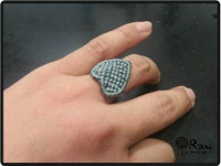 Ray Macrame Heart Ring